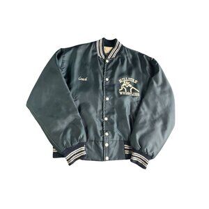 Vintage Millburn Wrestling Mens Coach Jacket Navy Blue Large
